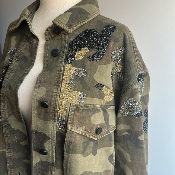 Camouflage Sequin Embellished Women's all saints Jacket/Dress - Picture 2 of 8